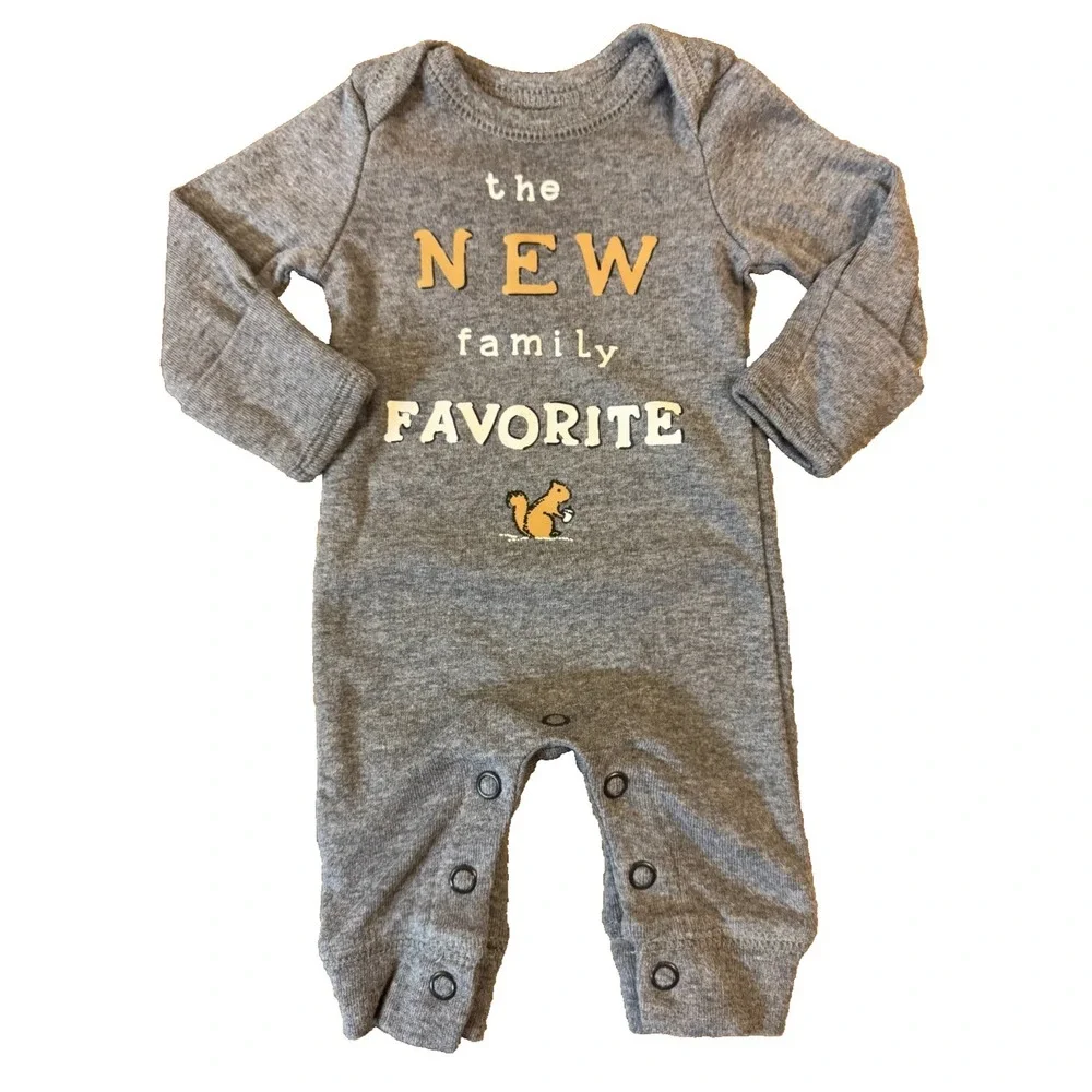 Carters Baby Boy Preemie Outfit Romper Long Sleeve Clothes‎ New Family Favorite